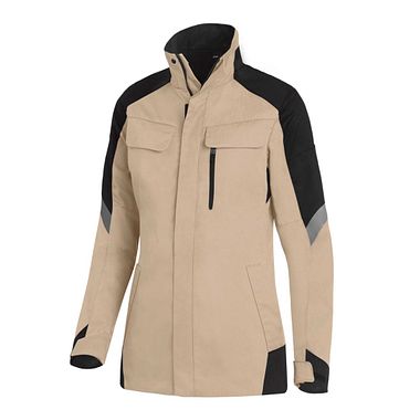 ANDREA Damen Arbeitsjacke beige-schwarz